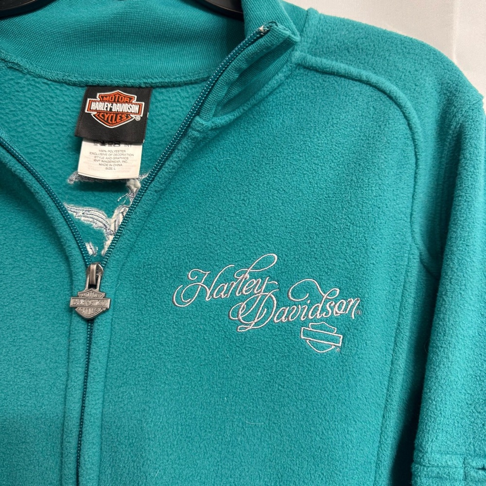 Harley Davidson Fleece Jacket Women's L large Full Zip Indianapolis IN - Picture 2 of 9